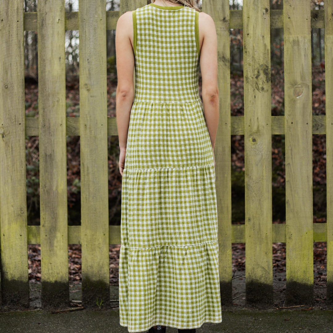 Paula Gingham Knitted Midi Dress