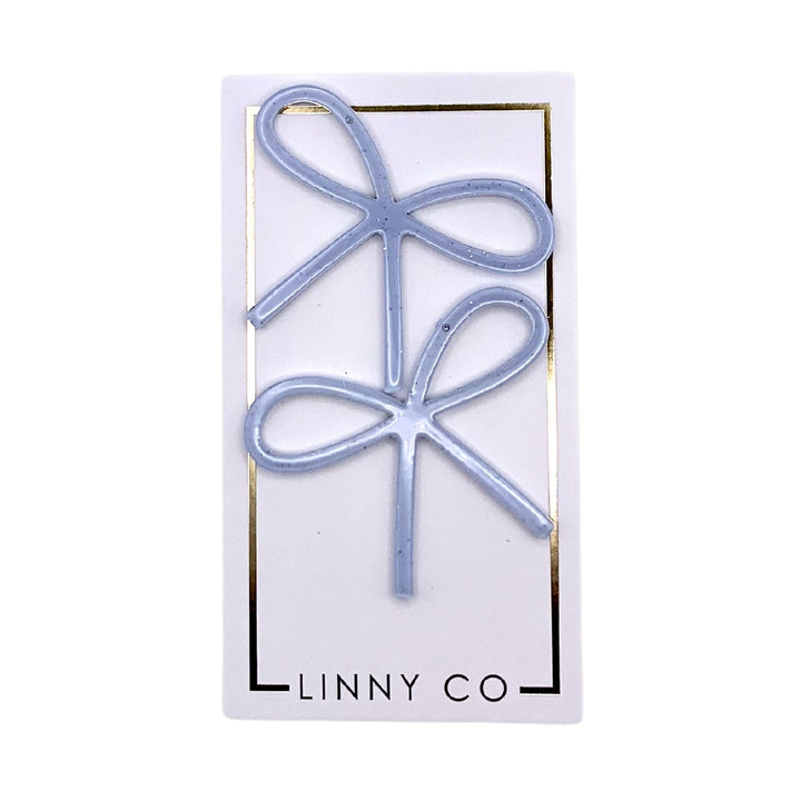 Lola Bow Earrings in Baby Blue