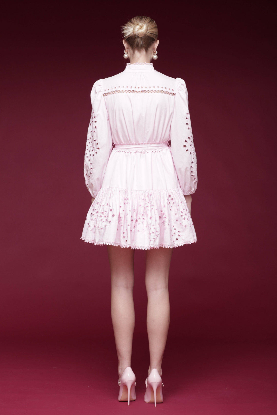 Avec Les Filles | Ballet Pink Broderie Anglaise Shirtdress