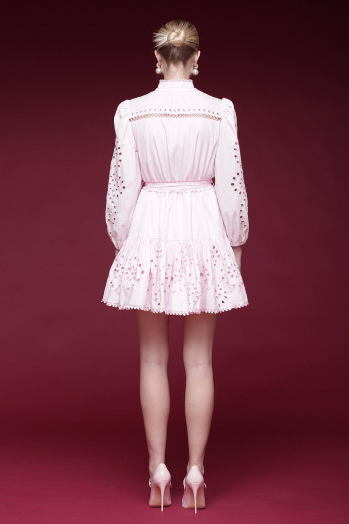 Avec Les Filles | Ballet Pink Broderie Anglaise Shirtdress