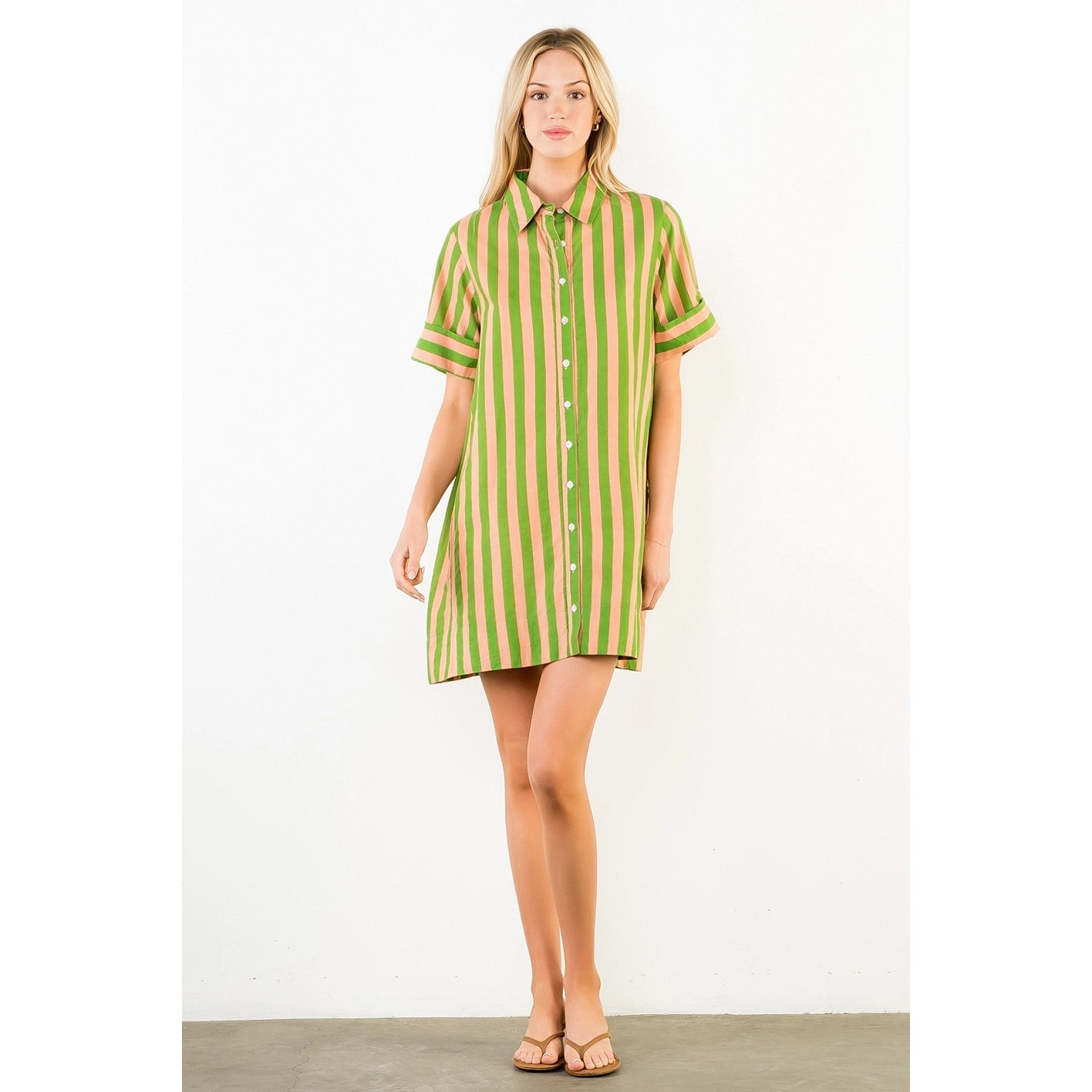 Palm Beach Stripe Shirt Dress