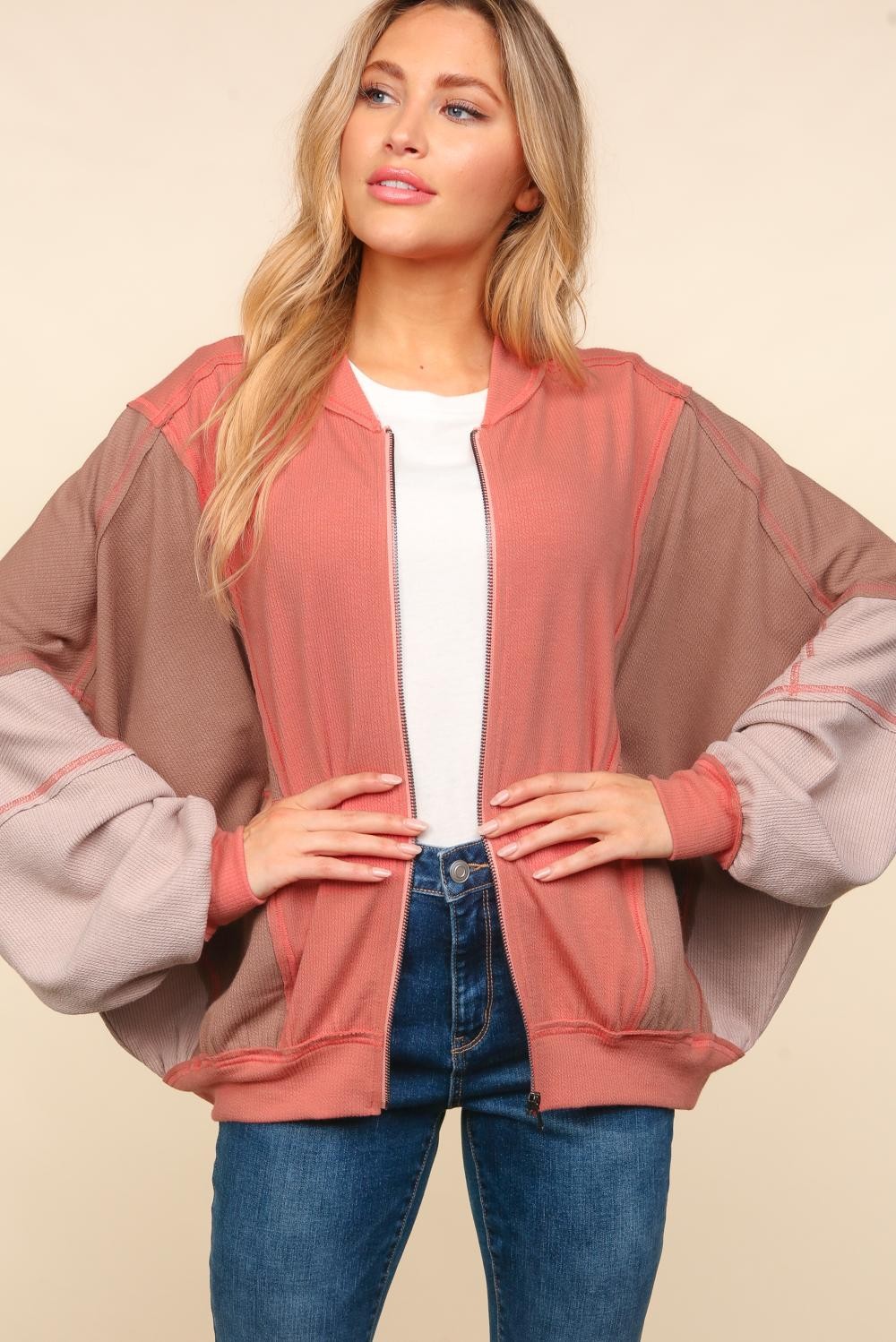 Sienna Colorblock Bomber Jacket