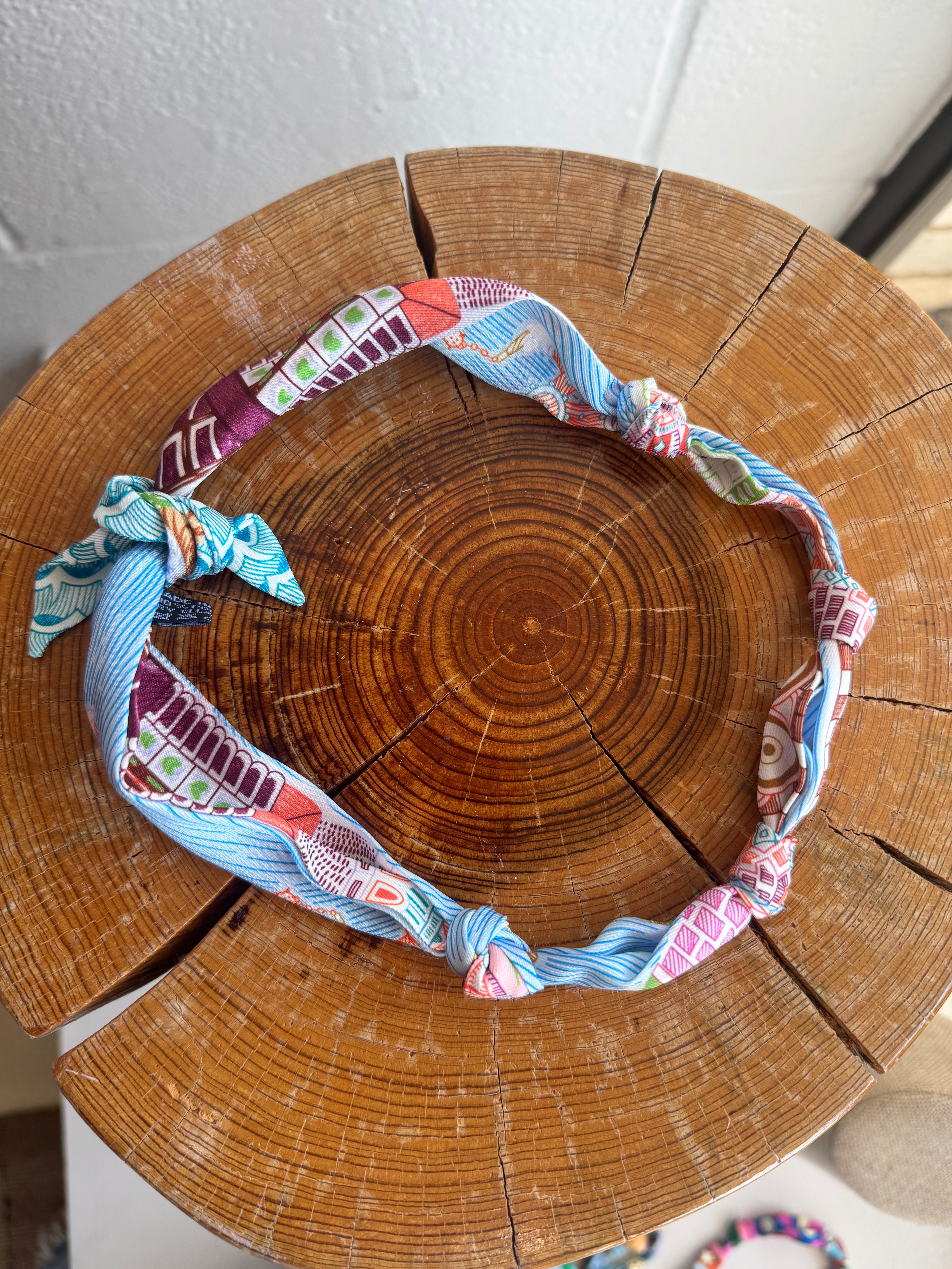 Knotted Bandana Scarf Necklace - Pastel Breeze