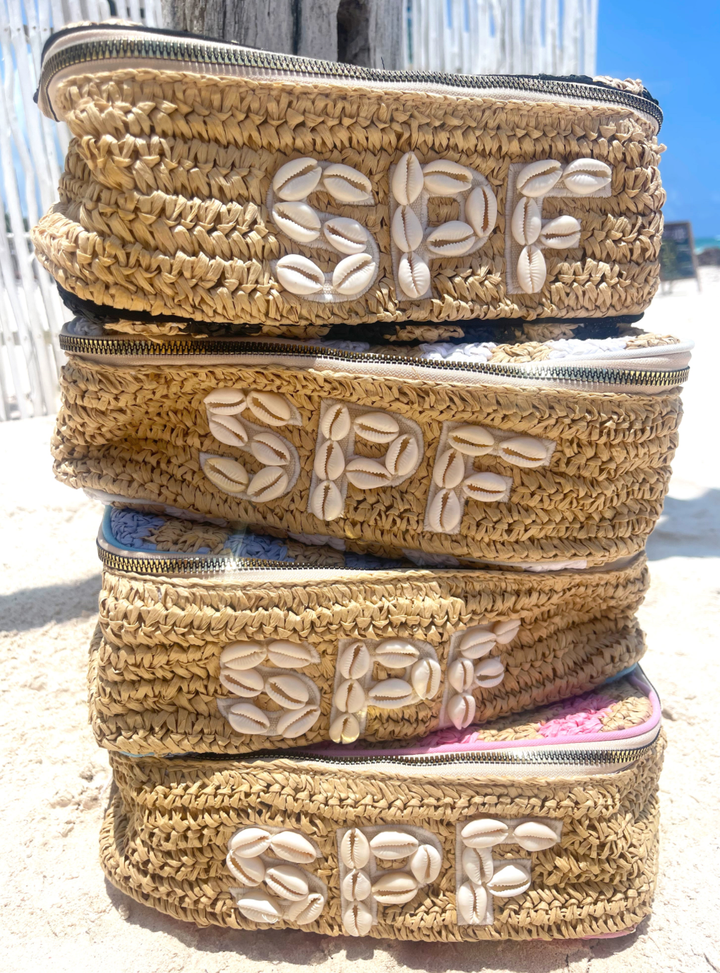 SPF Puka Shells Makeup Bag