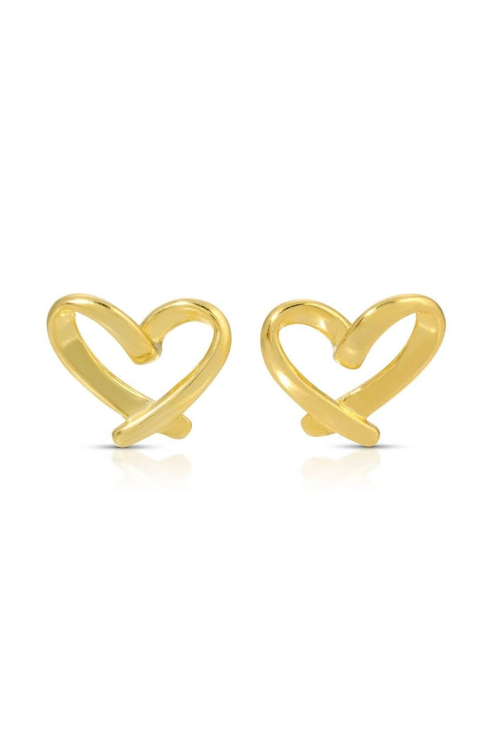 Free Form Heart Stud Earrings