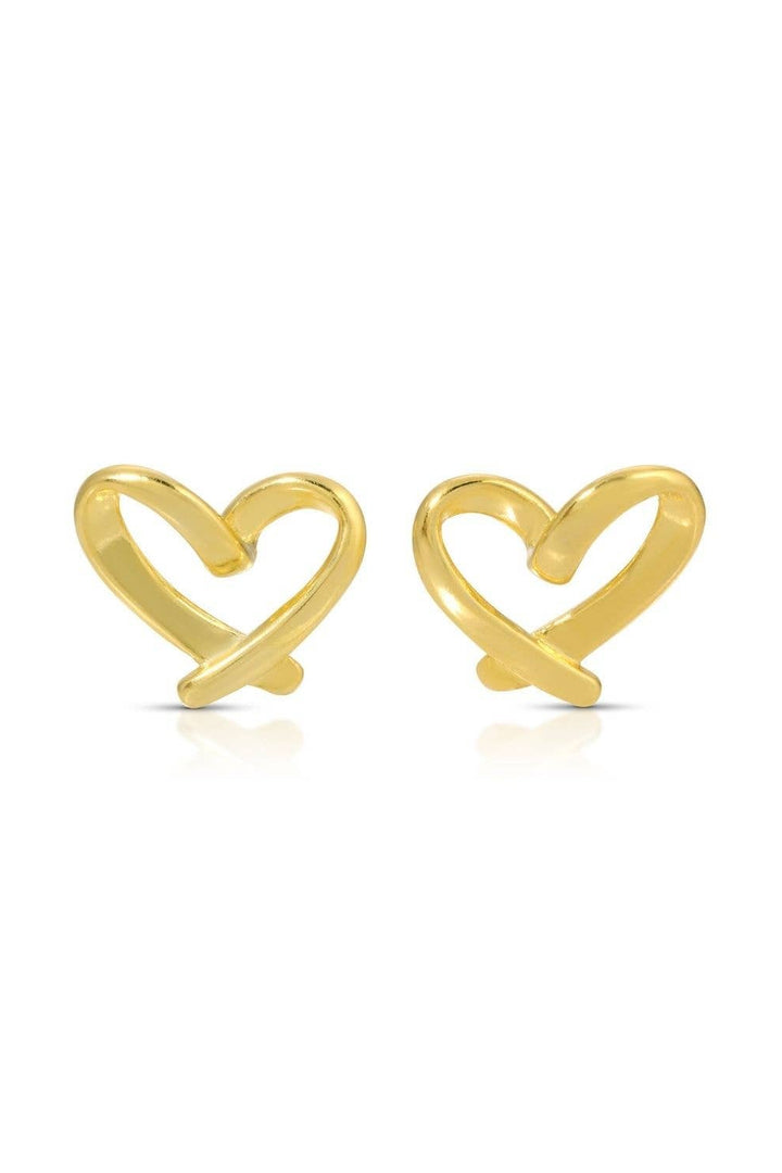 Free Form Heart Stud Earrings