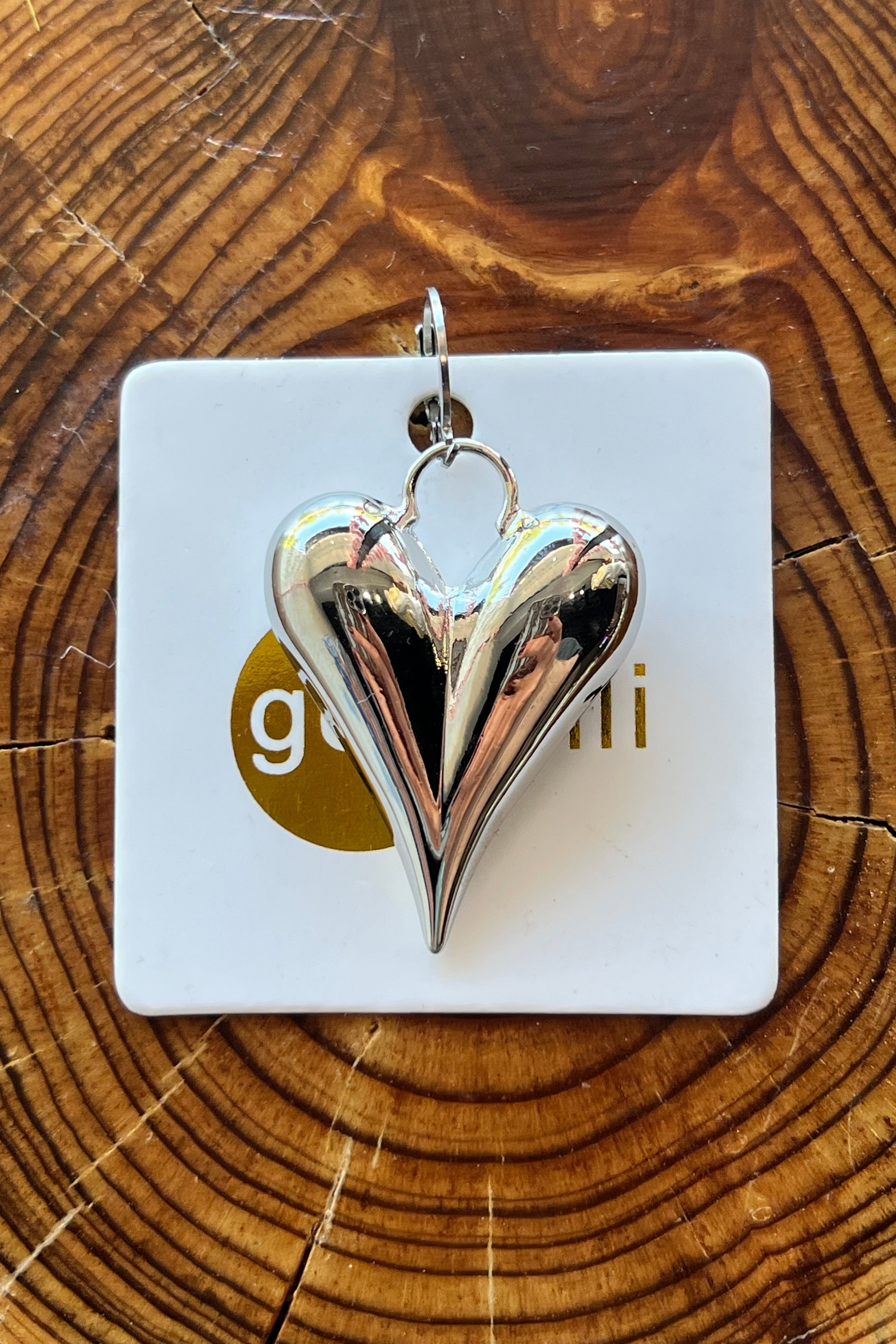 Happy Heart Charm Silver