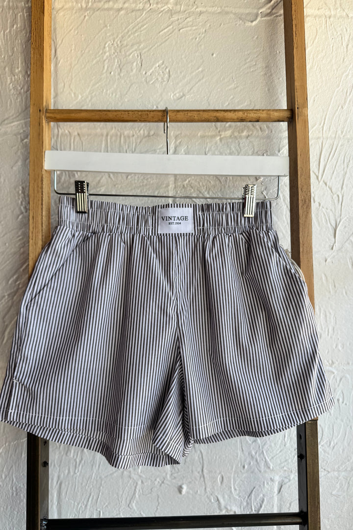 VINTAGE HAVANA | ISLAND COFFEE STRIPE SHORTS