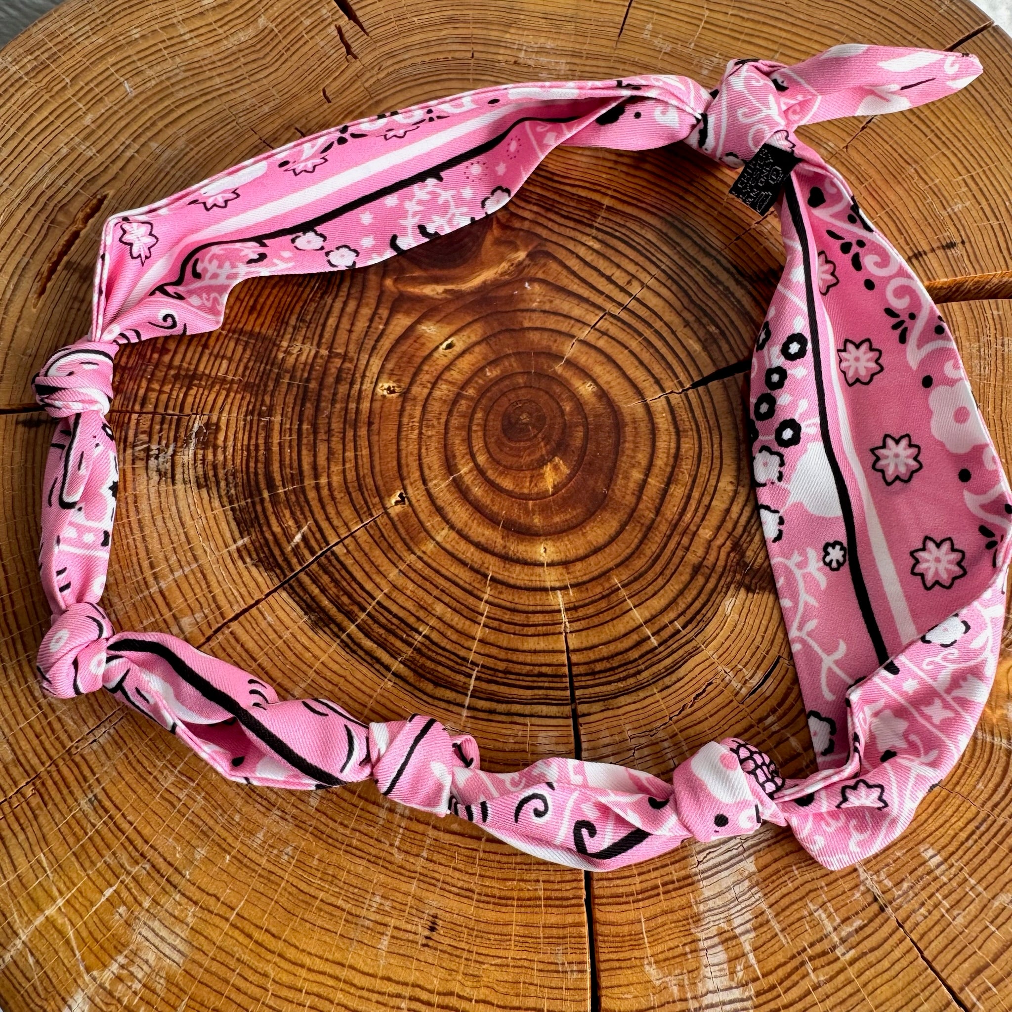 Knotted Bandana Scarf Necklace - Pink