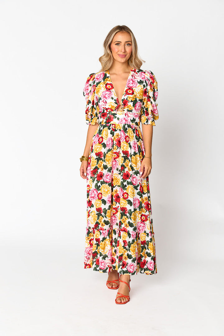 Miranda Puff Sleeve Maxi Dress in Vanity