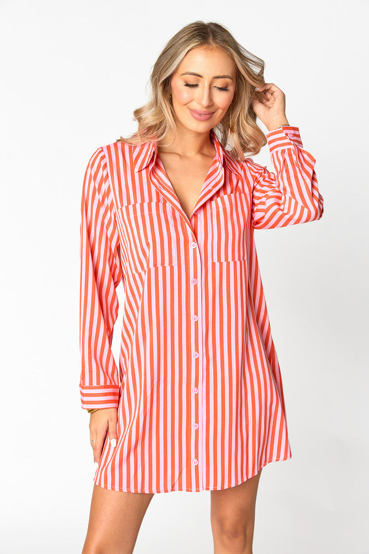 Beau Mini Shirt Dress - Sun Glow