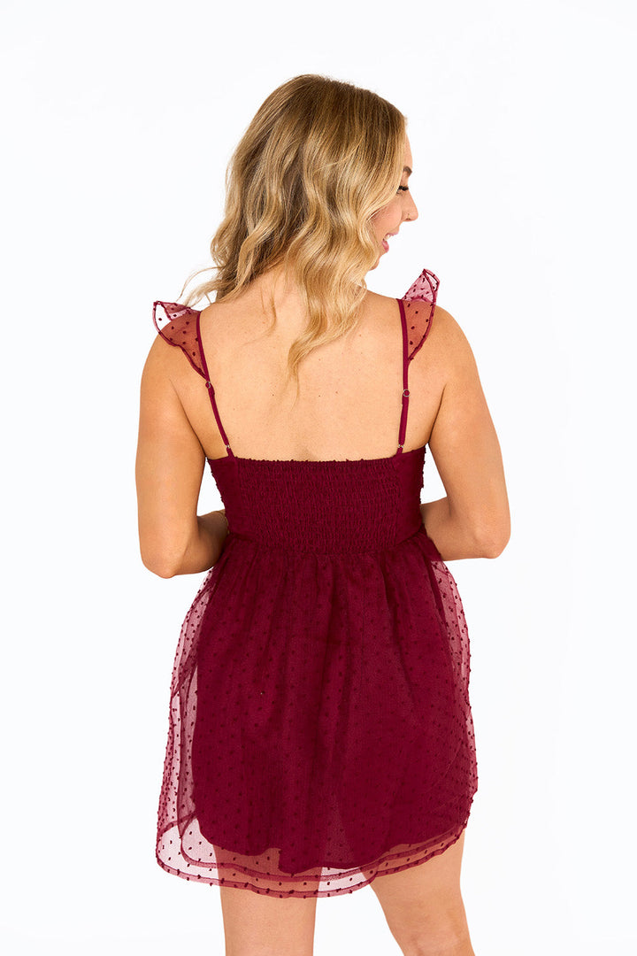 Vixen Bustier Mini Dress Wine