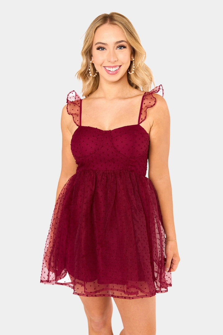 Vixen Bustier Mini Dress Wine