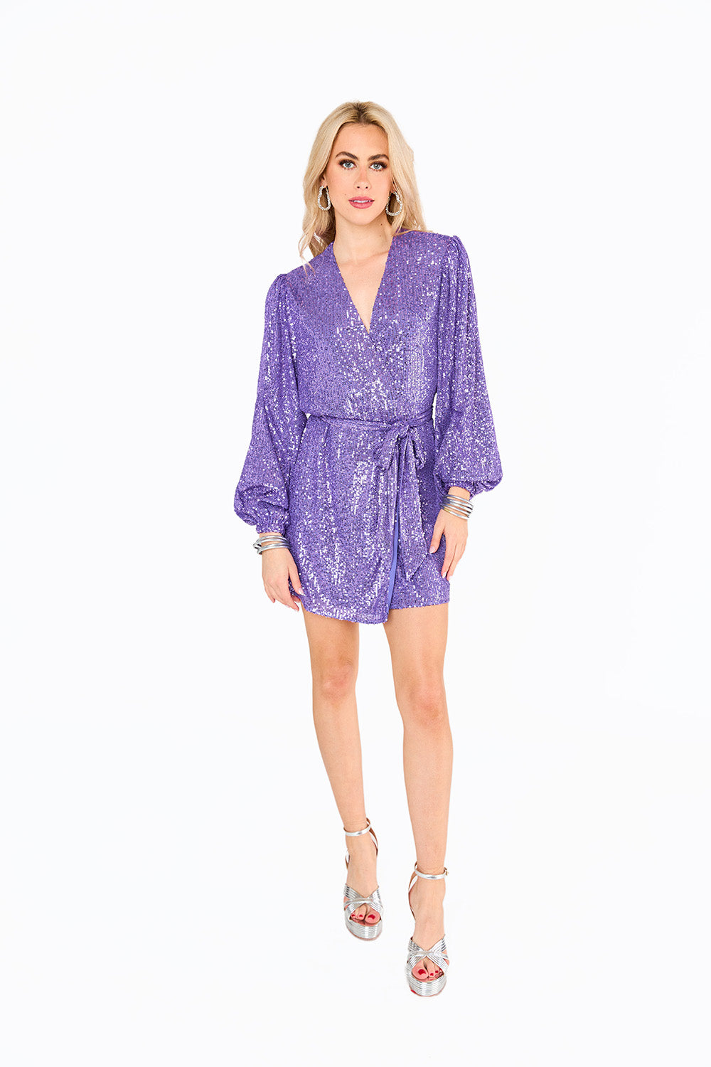 Adeline Sequin Wrap Dress