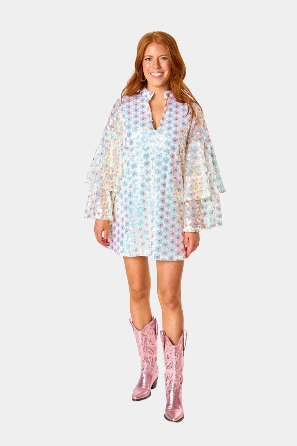 BuddyLove: Gayle Long Sleeve Mini Dress inTop Notch