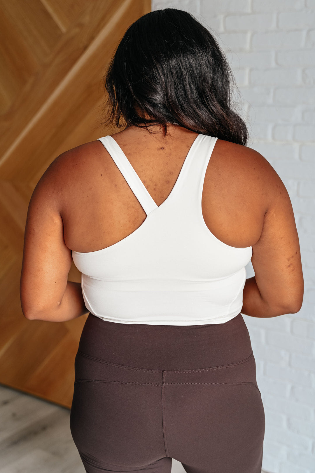 Sporty Girl Asymmetrical Tank in White Pearl