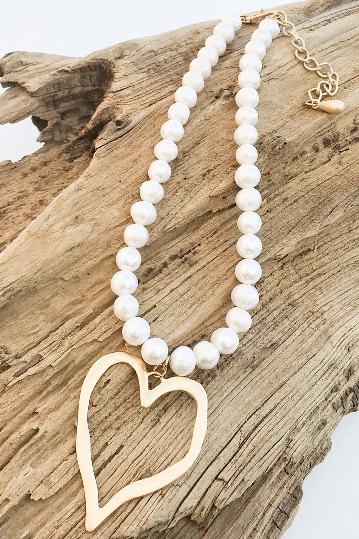 Jumbo Heat On Potato Pearls - White/Gold