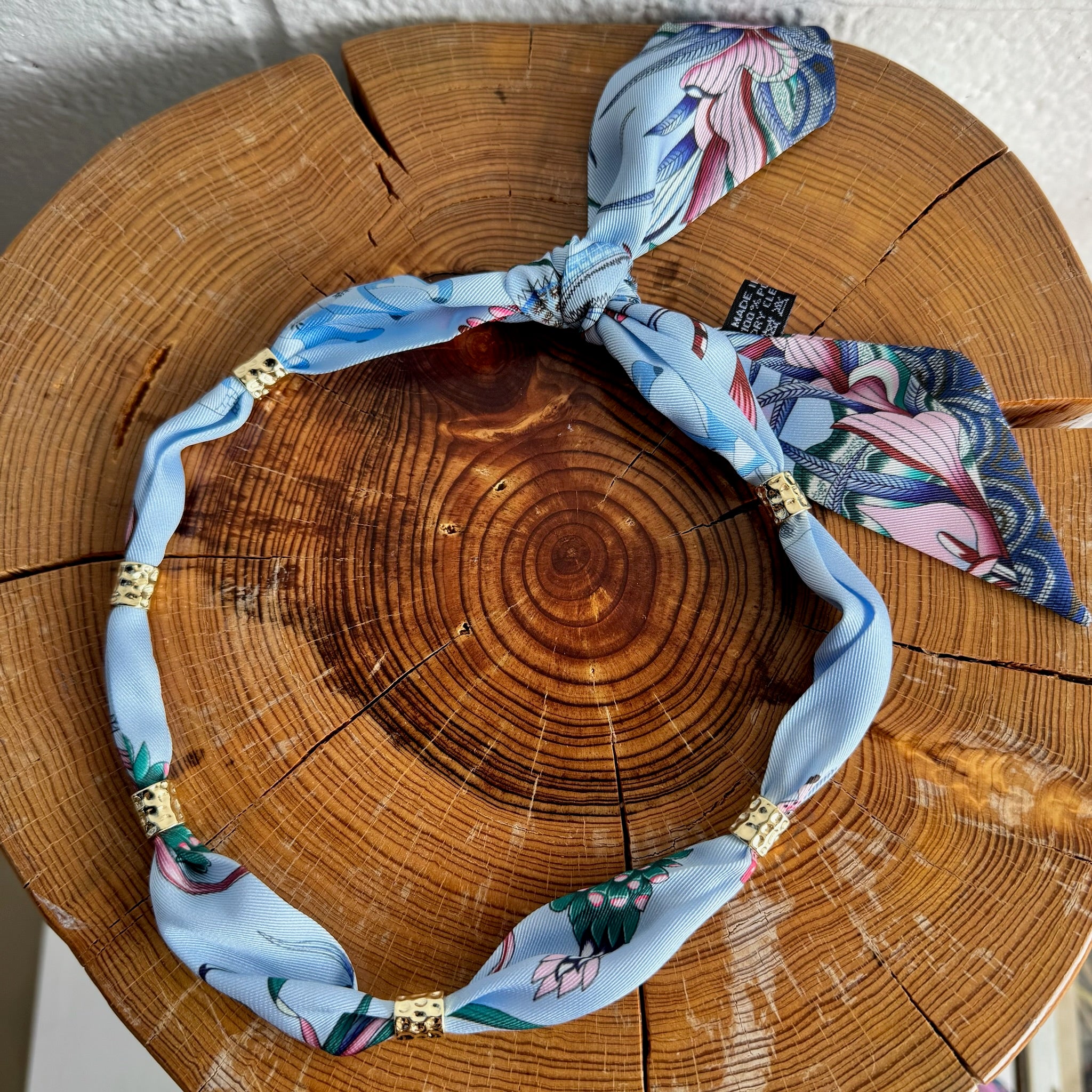 Bandana Scarf Necklace - Indigo Glow
