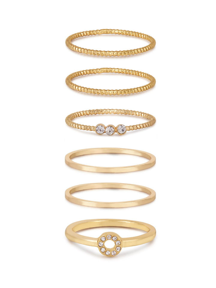 Ettika: Dainty Stacking Ring Set of 6