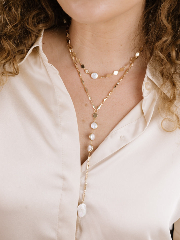 Dreamin' Freshwater Pearl Lariat Set