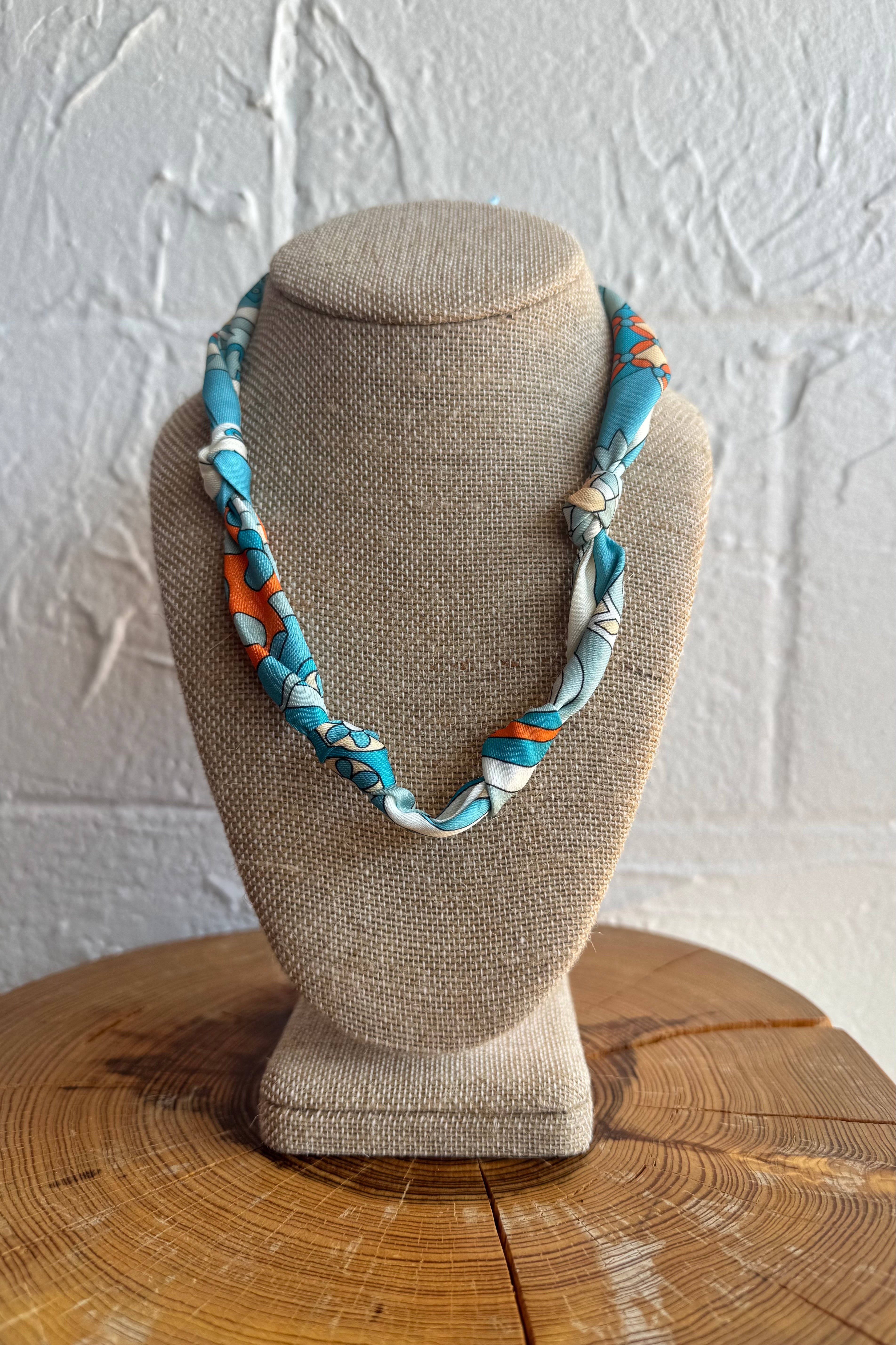 Knotted Bandana Scarf Necklace - Citrus Coast