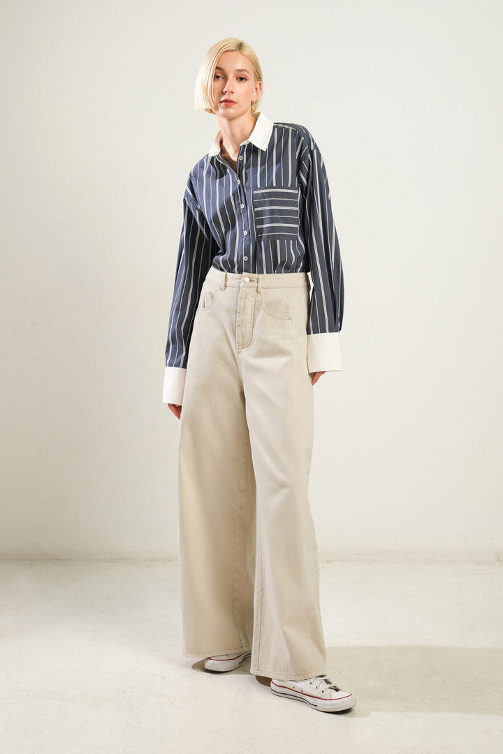 DELICATE HUE WOVEN TWILL PANTS