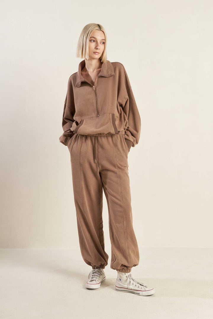 DELIGHTFUL DRAPE FRENCH TERRY JOGGER PANTS