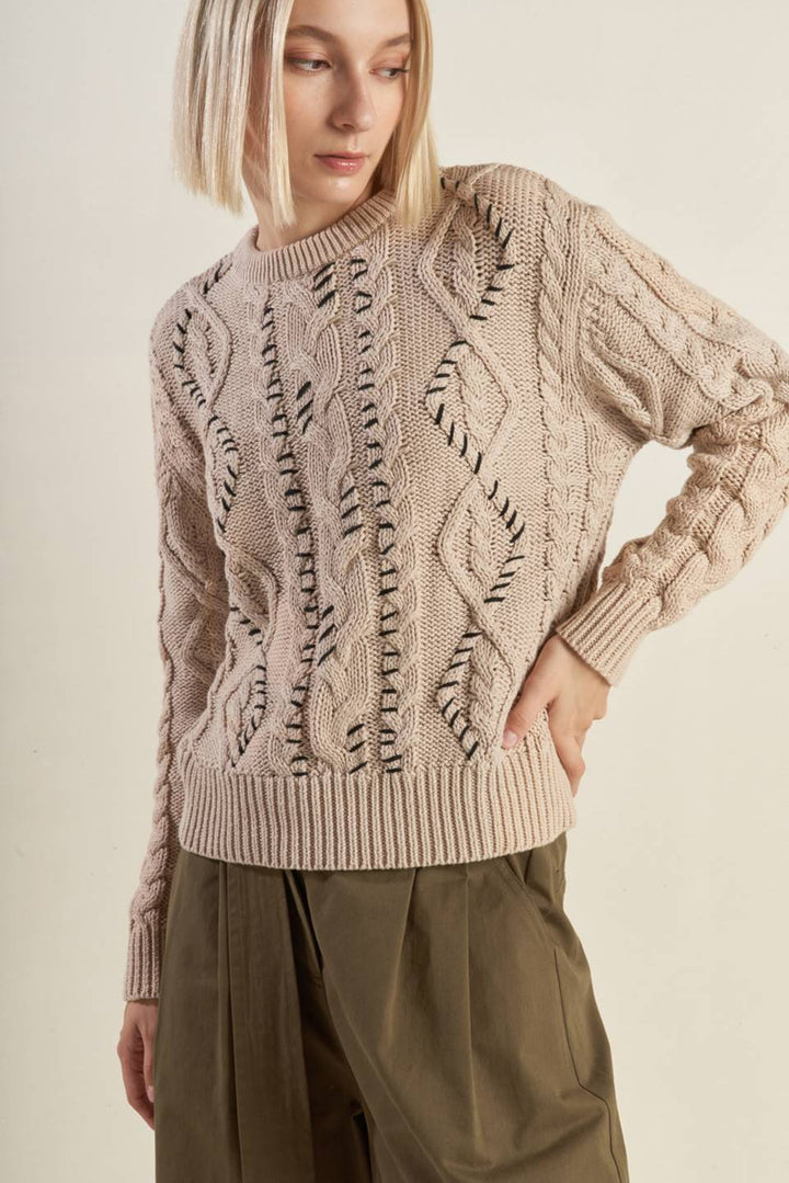 FLYING TOMATO | LITTLE BIT IN LOVE SWEATER KNIT TOP