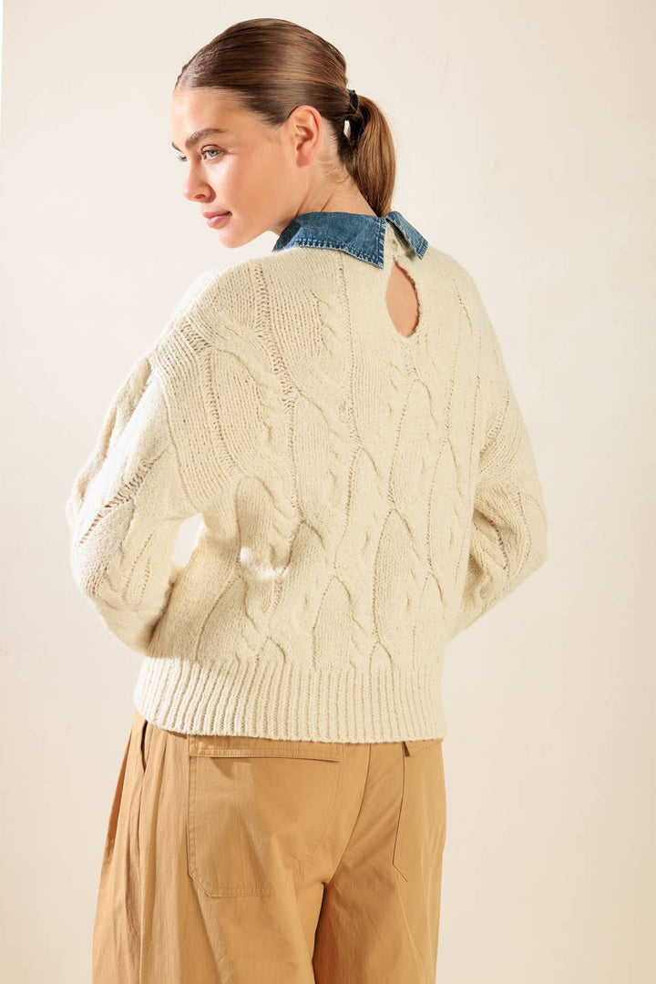 FLYING TOMATO | TOTALLY SMITTEN PULLOVER SWEATER TOP