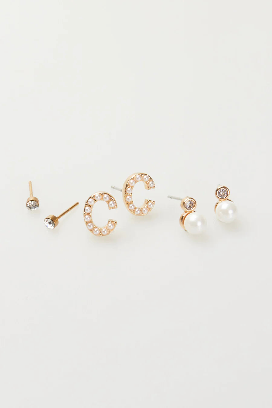 VIOLET & BROOKS: Mini Pearlie Initial Earrings Set