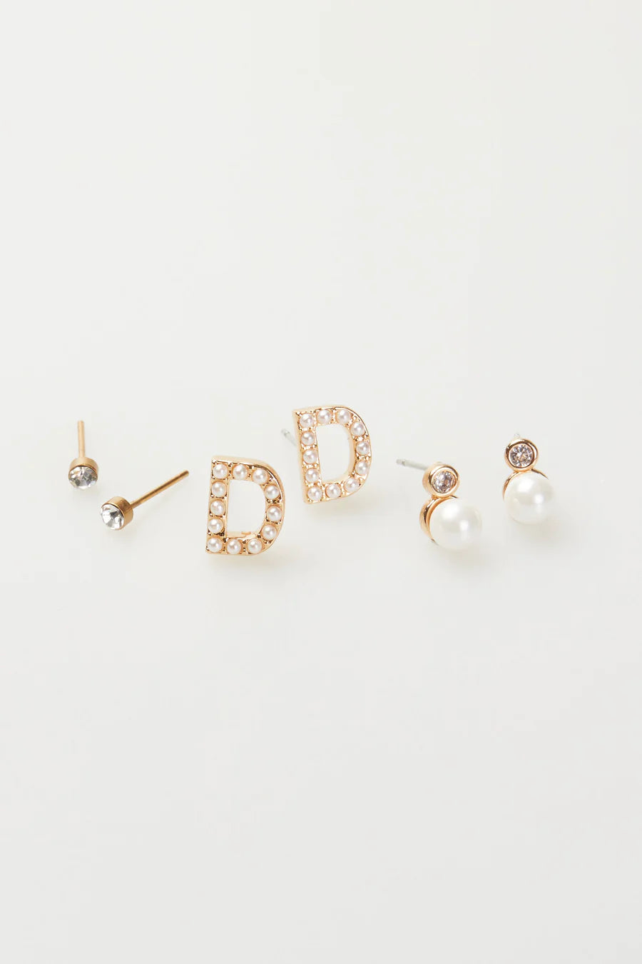 VIOLET & BROOKS: Mini Pearlie Initial Earrings Set