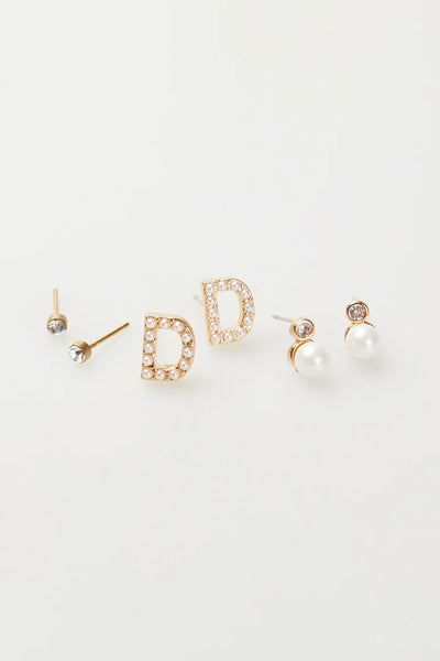 VIOLET & BROOKS: Mini Pearlie Initial Earrings Set