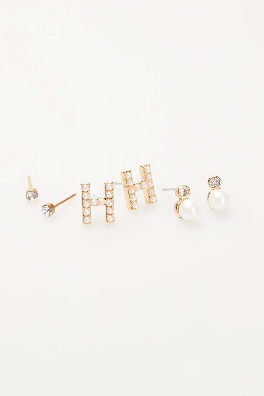 VIOLET & BROOKS: Mini Pearlie Initial Earrings Set