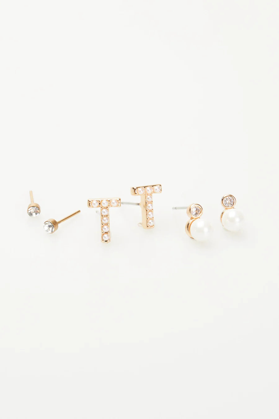 VIOLET & BROOKS: Mini Pearlie Initial Earrings Set