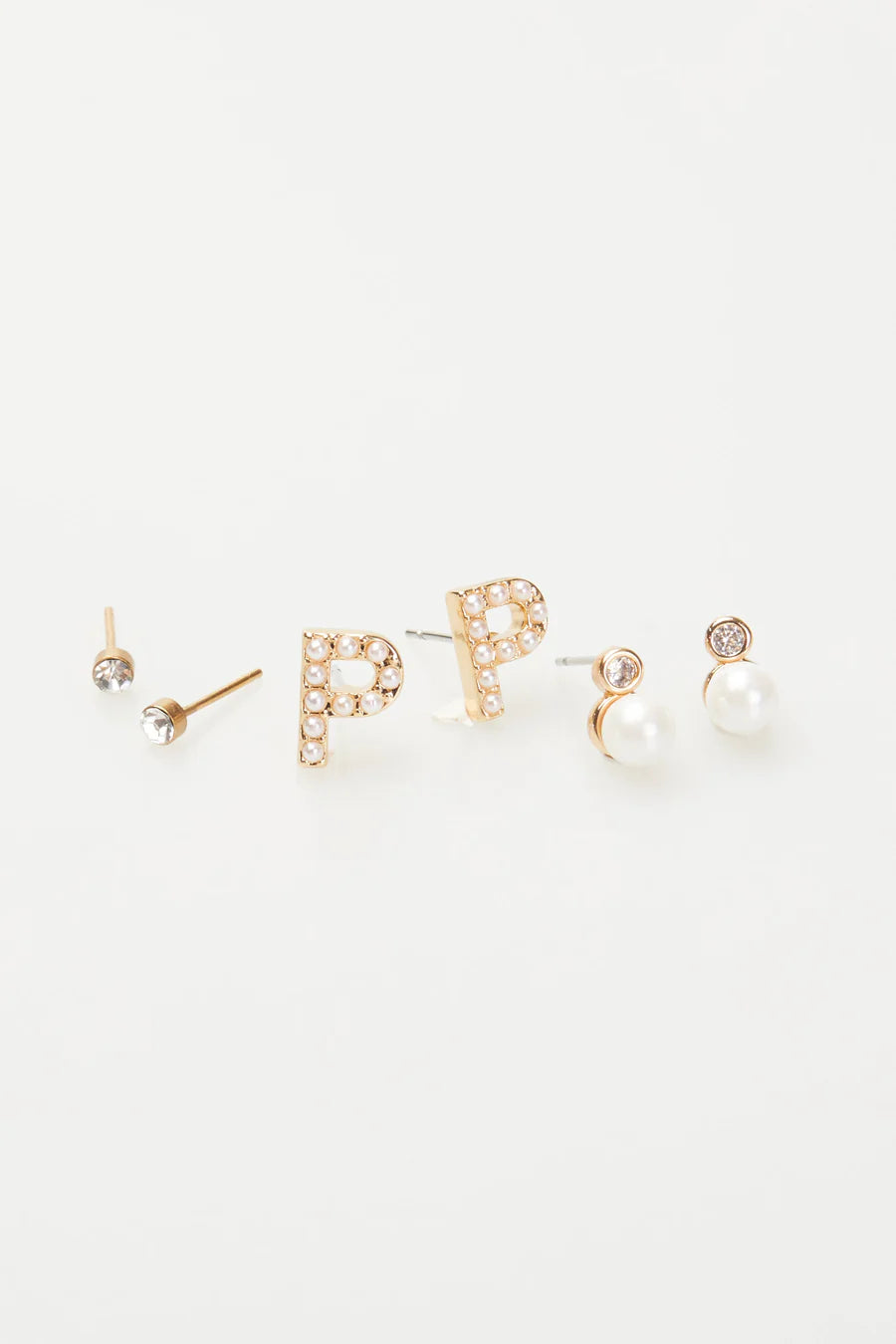 VIOLET & BROOKS: Mini Pearlie Initial Earrings Set