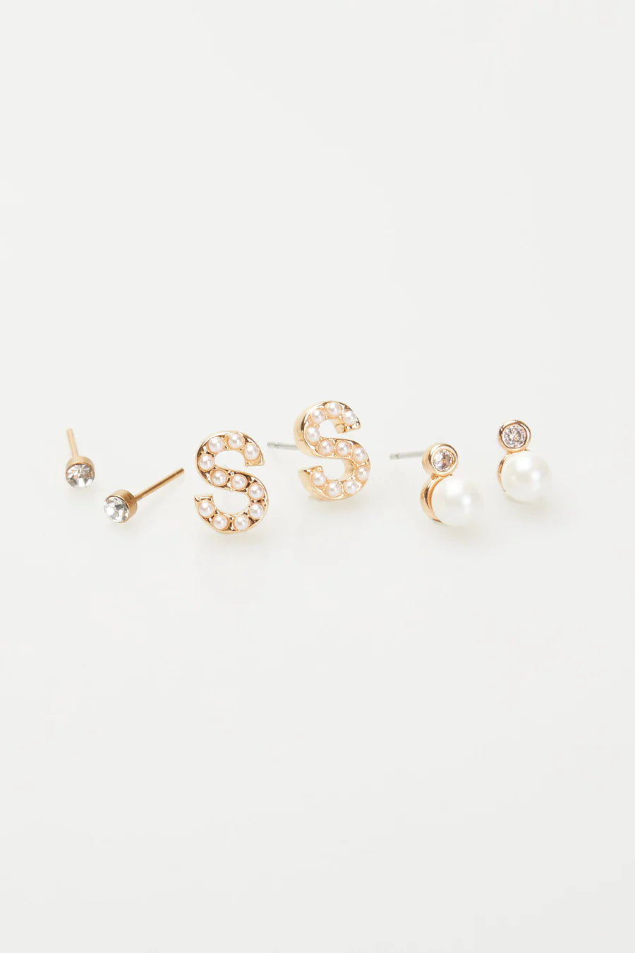 VIOLET & BROOKS: Mini Pearlie Initial Earrings Set