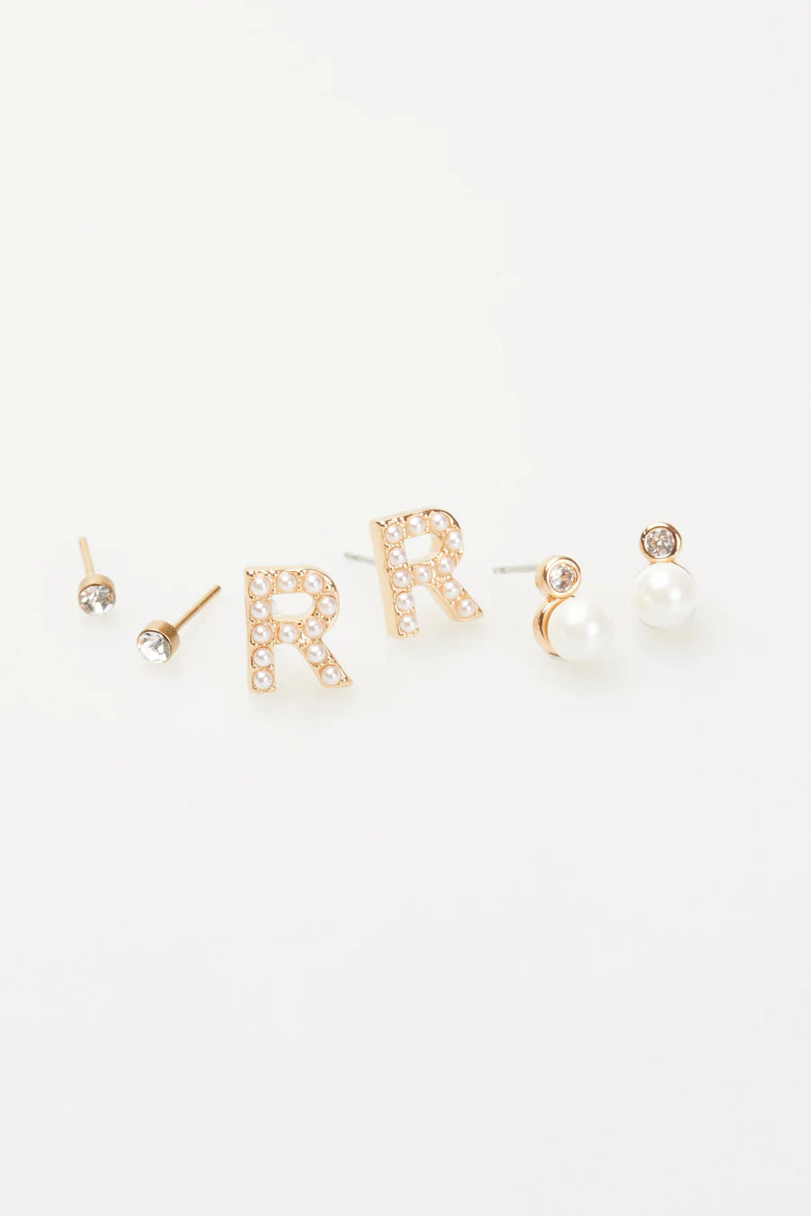 VIOLET & BROOKS: Mini Pearlie Initial Earrings Set