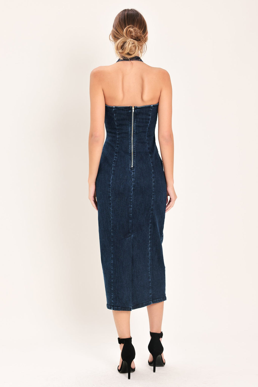 Statement Denim Midi Dress