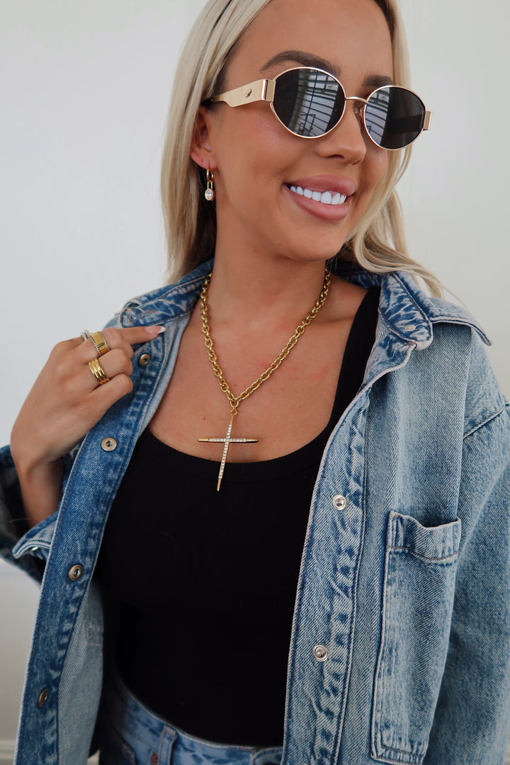 Chansuttpearls | LUXE CROSS NECKLACE