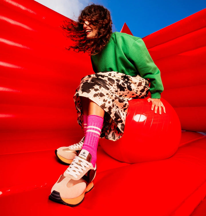 VICTORIA | Cosmos Metal Beige Sneaker