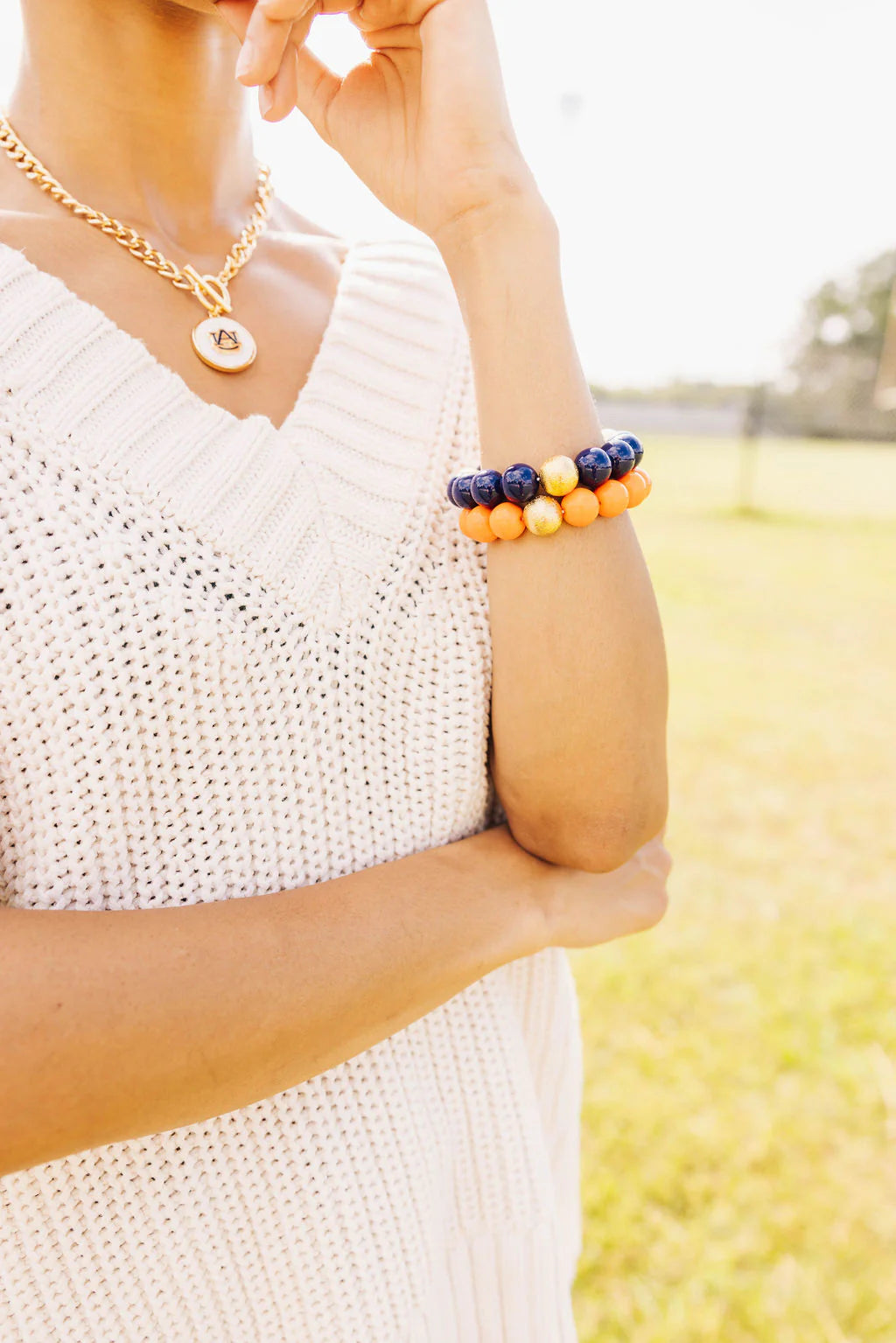 Navy Beaded Bracelet