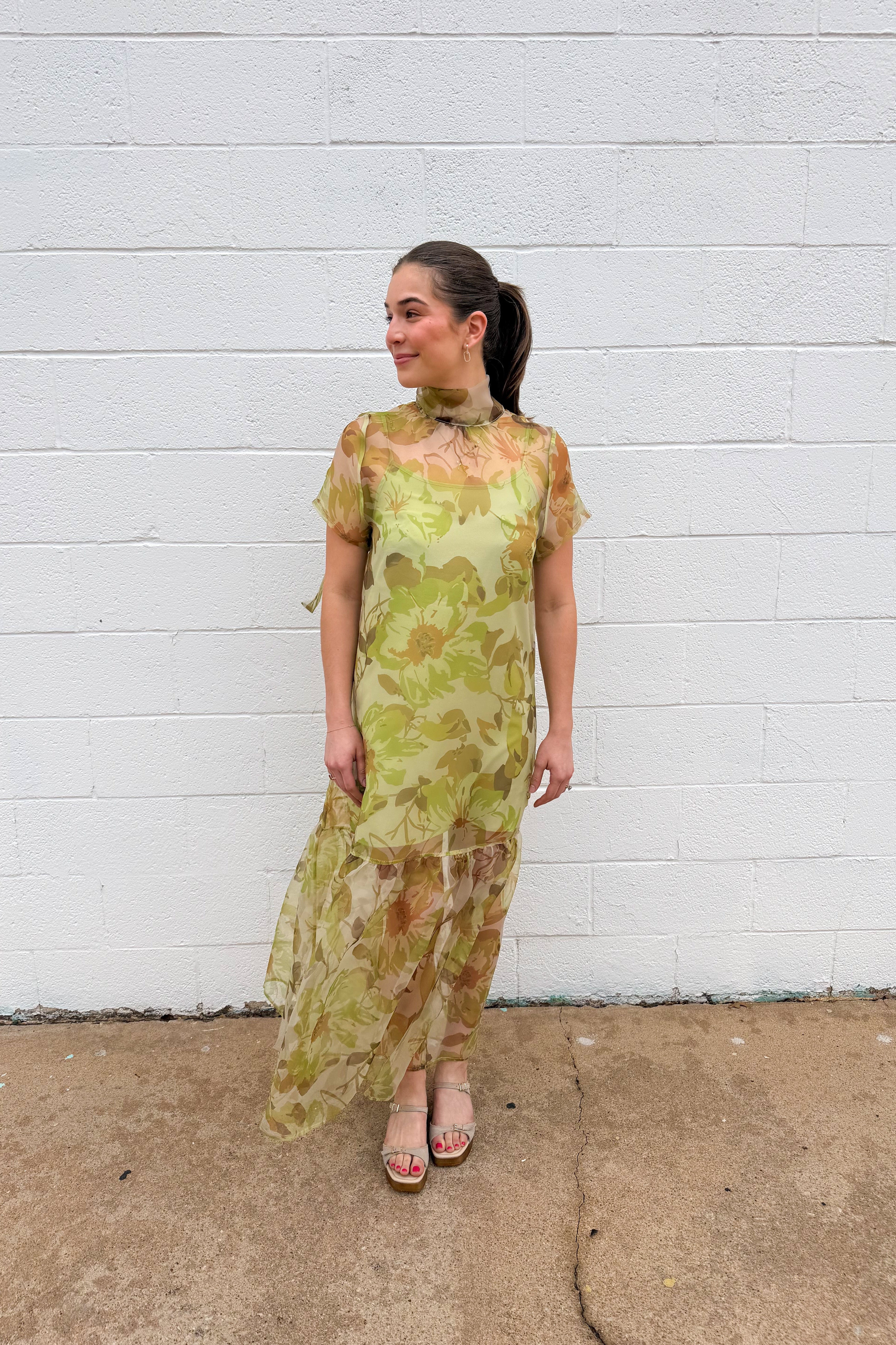 Ellery Floral Dime Organza Maxi Dress