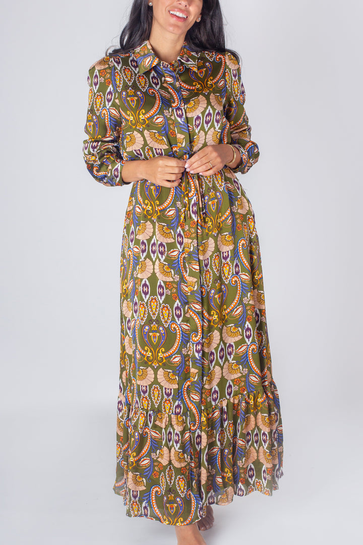 LEXI DRESS in OLIVE PAISLEY