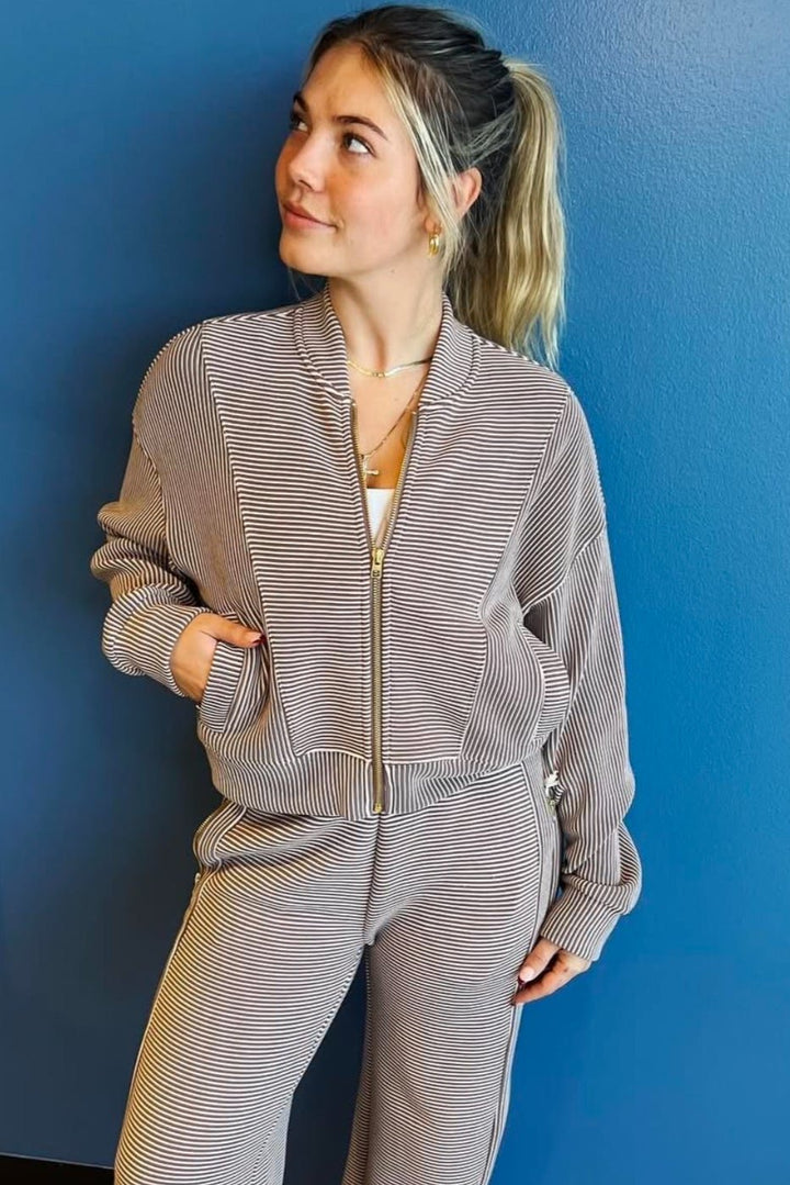 VINTAGE HAVANA | Ribbed Quarter Zip