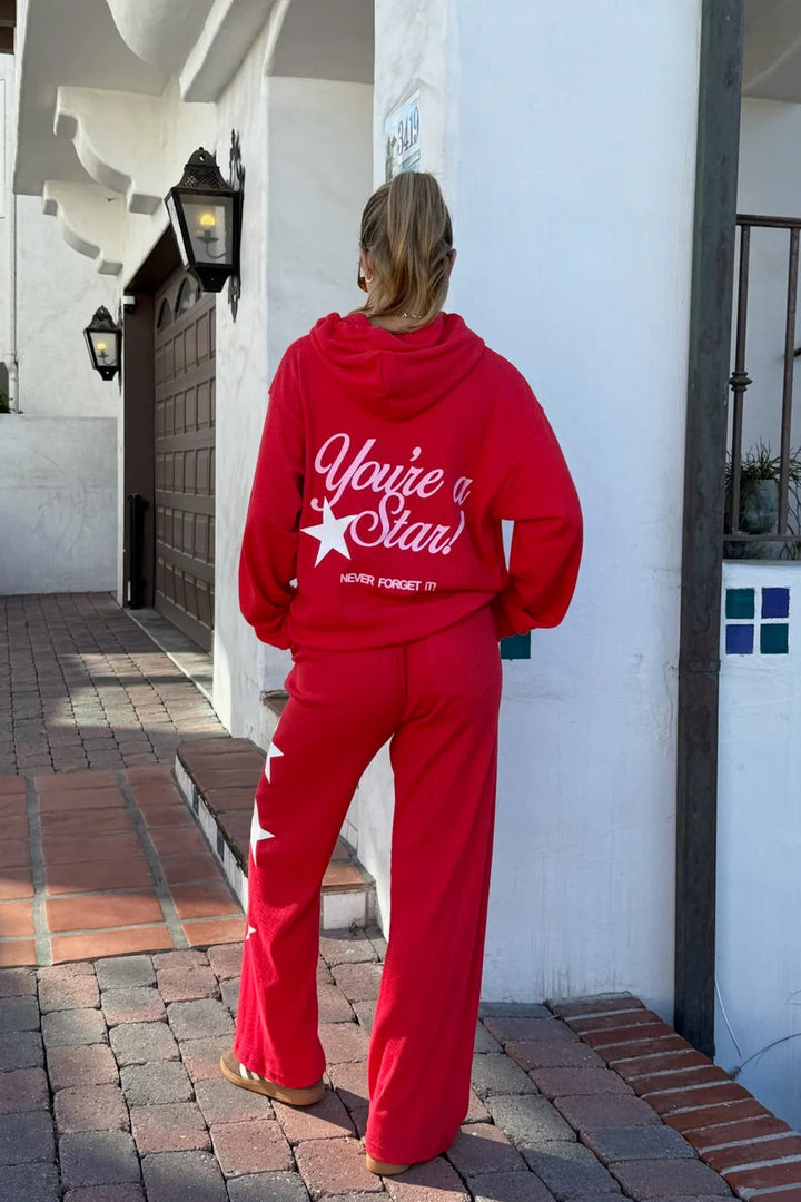 THE MAYFAIR GROUP | You Are A Star Waffle Wide Leg Sweatpants