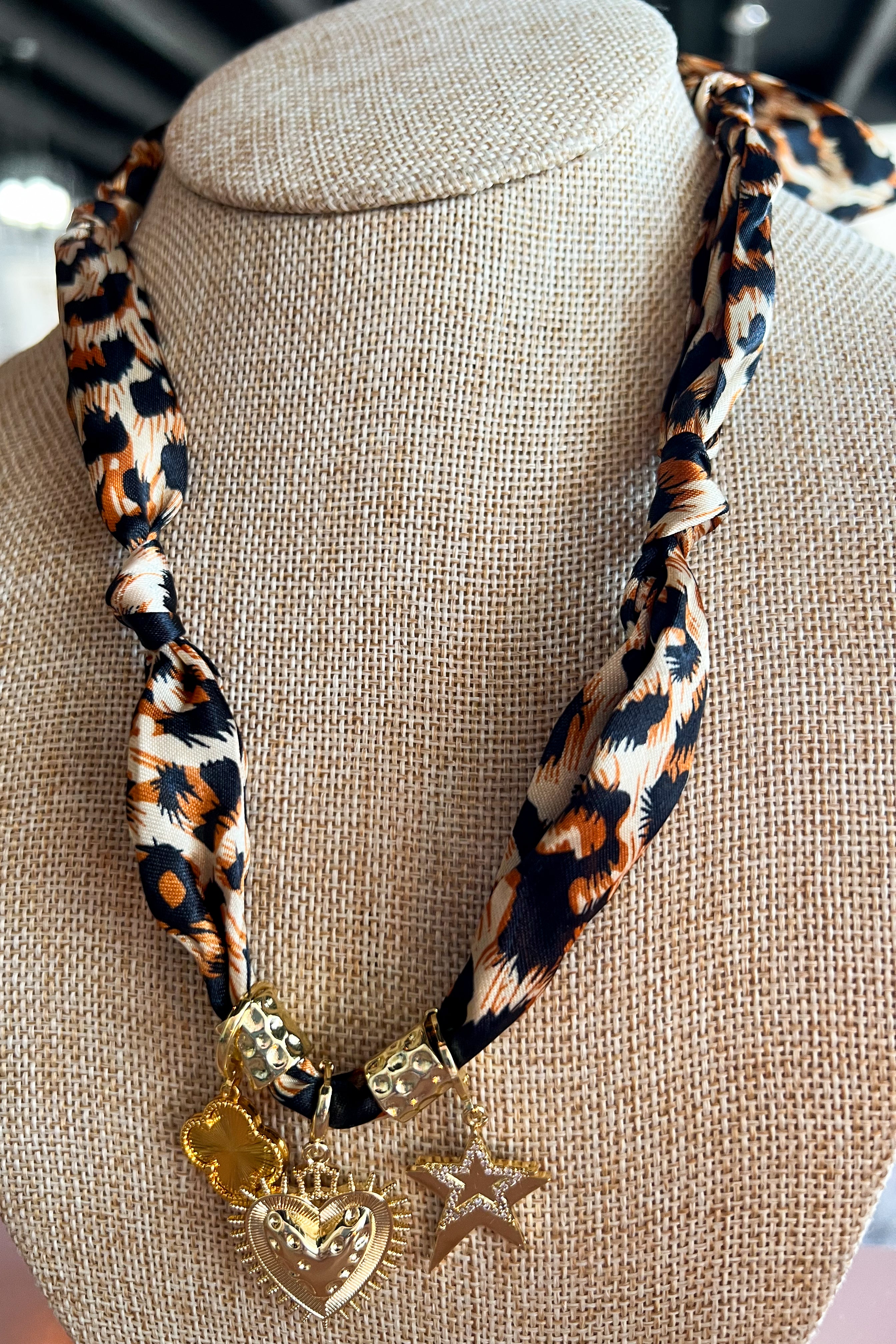 Sherry Multi Charm Scarf Necklace