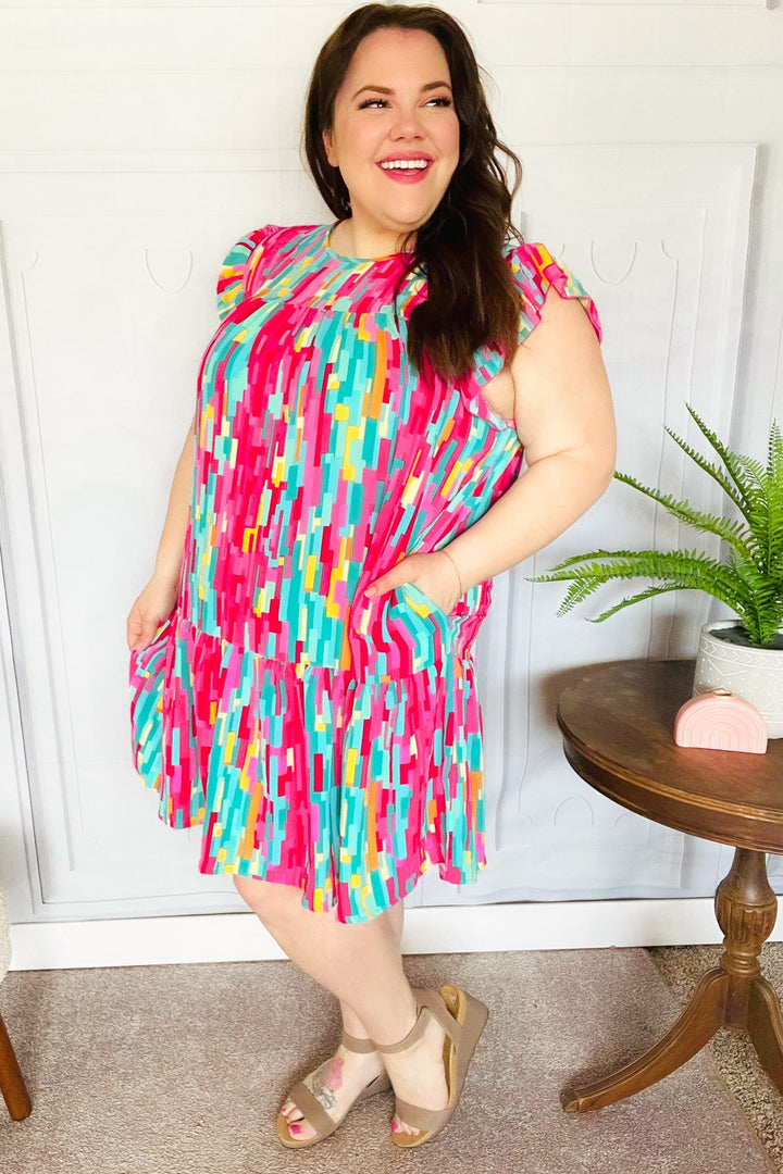 Feeling Bold Tiered Ruffle Sleeve Dress