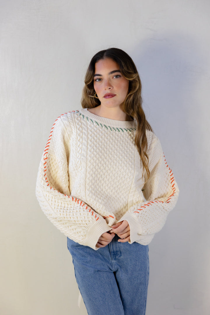 Fall Vibes Cable Sweater