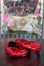 Red Puff Metallic Knotted Headband