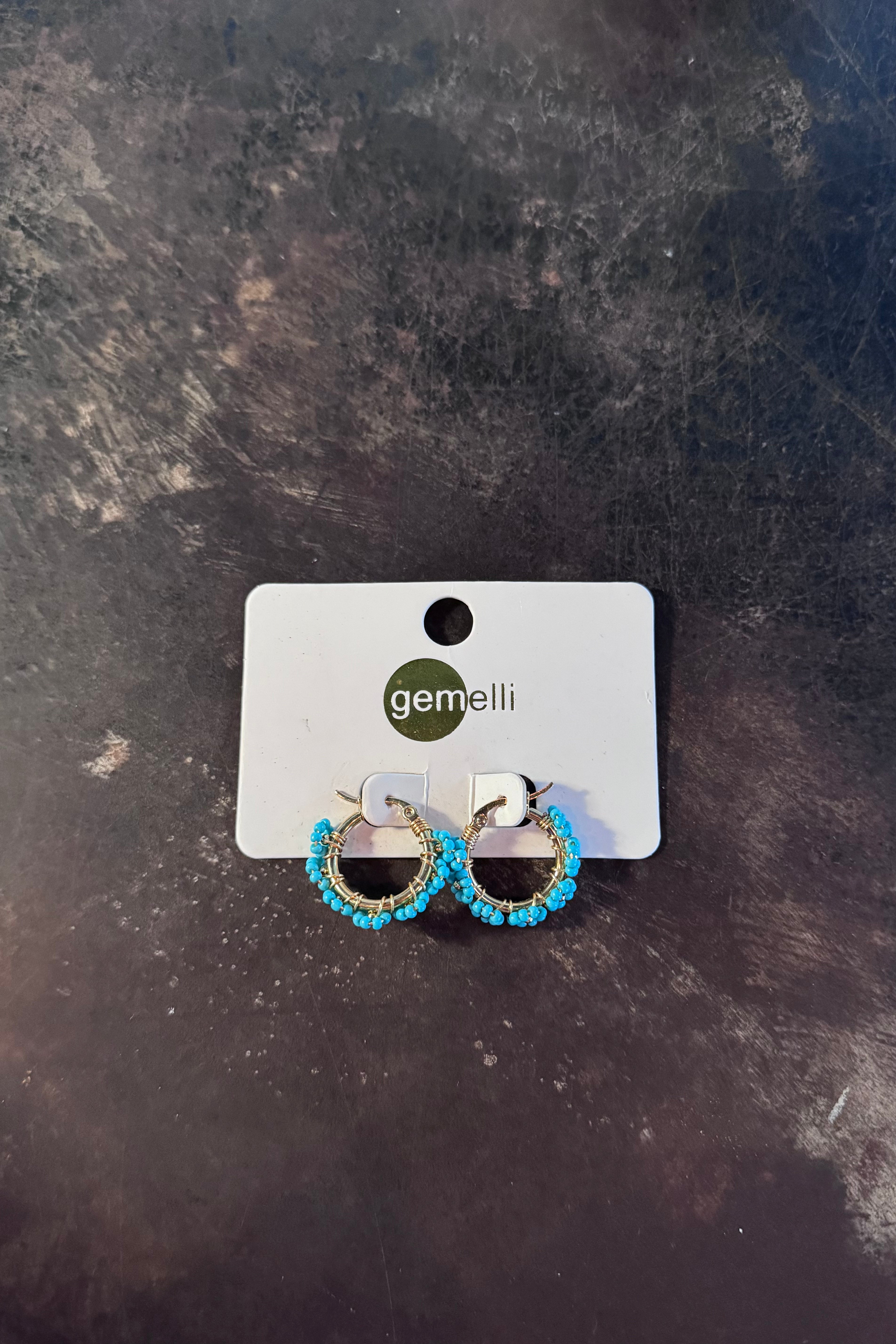 Turquoise Floral Hoops